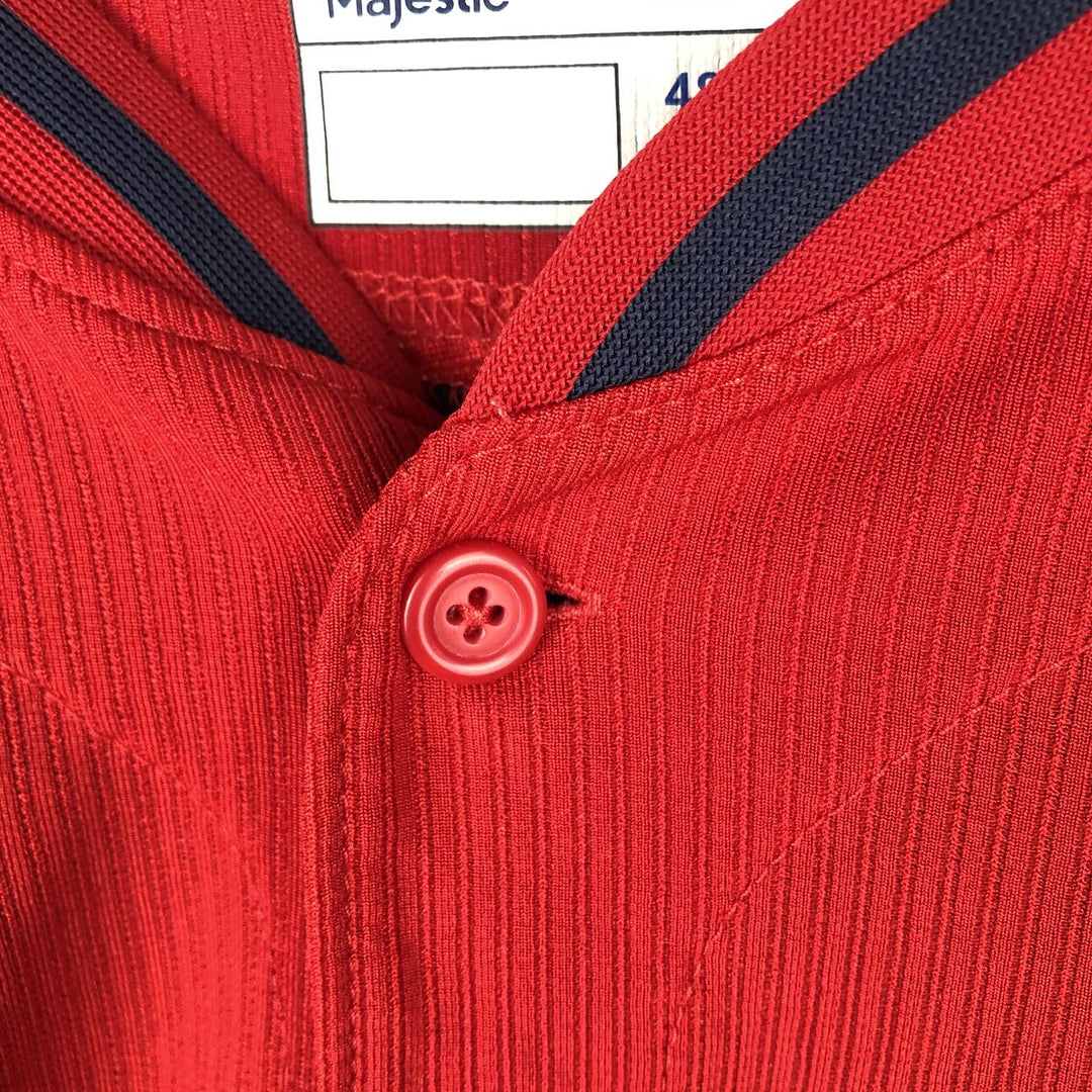 Majestic MLB Washington Nationals Game Shirt Baseball Shirt Made in USA Men's XXL equivalent polyester red type Vintage Second Hand