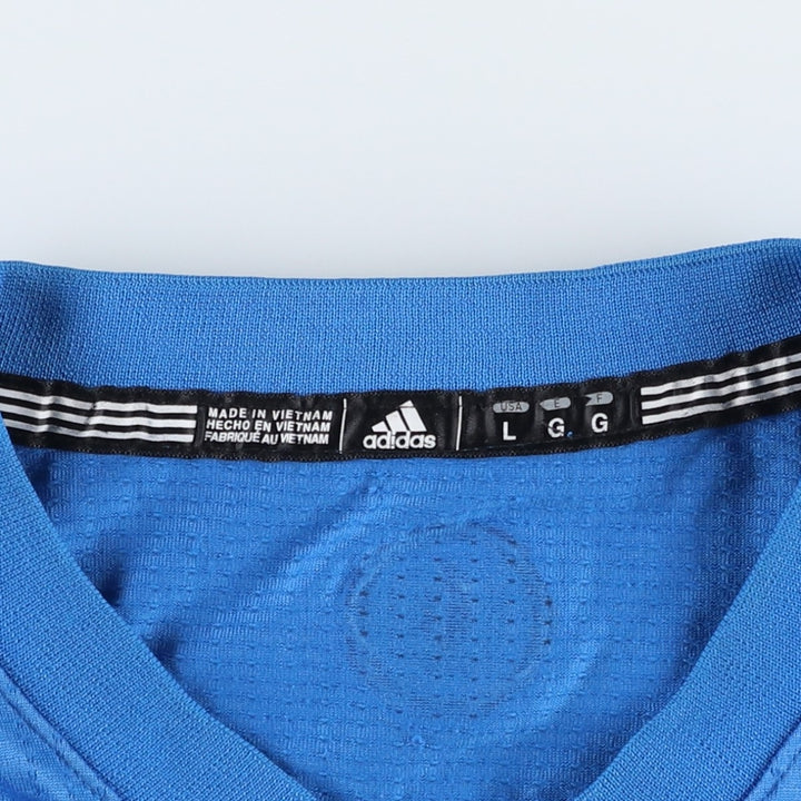 Adidas NBA Oklahoma City Thunder Swingman Stripe Pattern Game Shirt Replica Uniform (Men's Size S) polyester blue type Vintage Second Hand