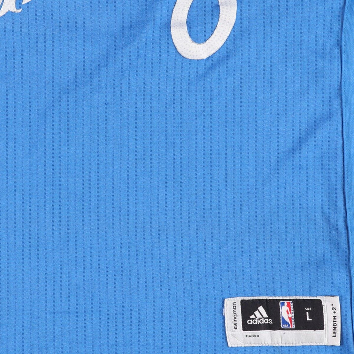 Adidas NBA Oklahoma City Thunder Swingman Stripe Pattern Game Shirt Replica Uniform (Men's Size S) polyester blue type Vintage Second Hand