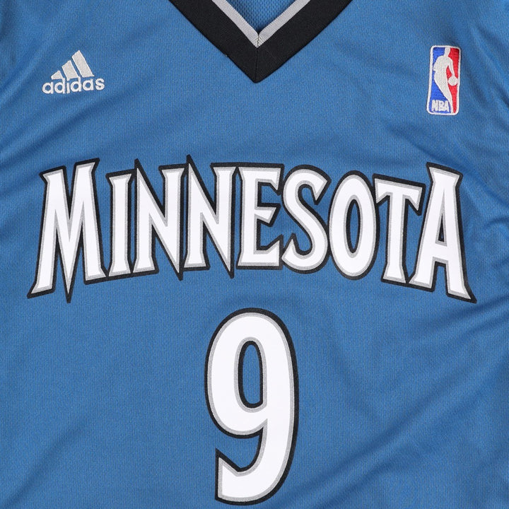 Adidas NBA Minnesota Timberwolves V-neck Game Shirt Replica Uniform (Men's Size S) polyester blue type Vintage Second Hand
