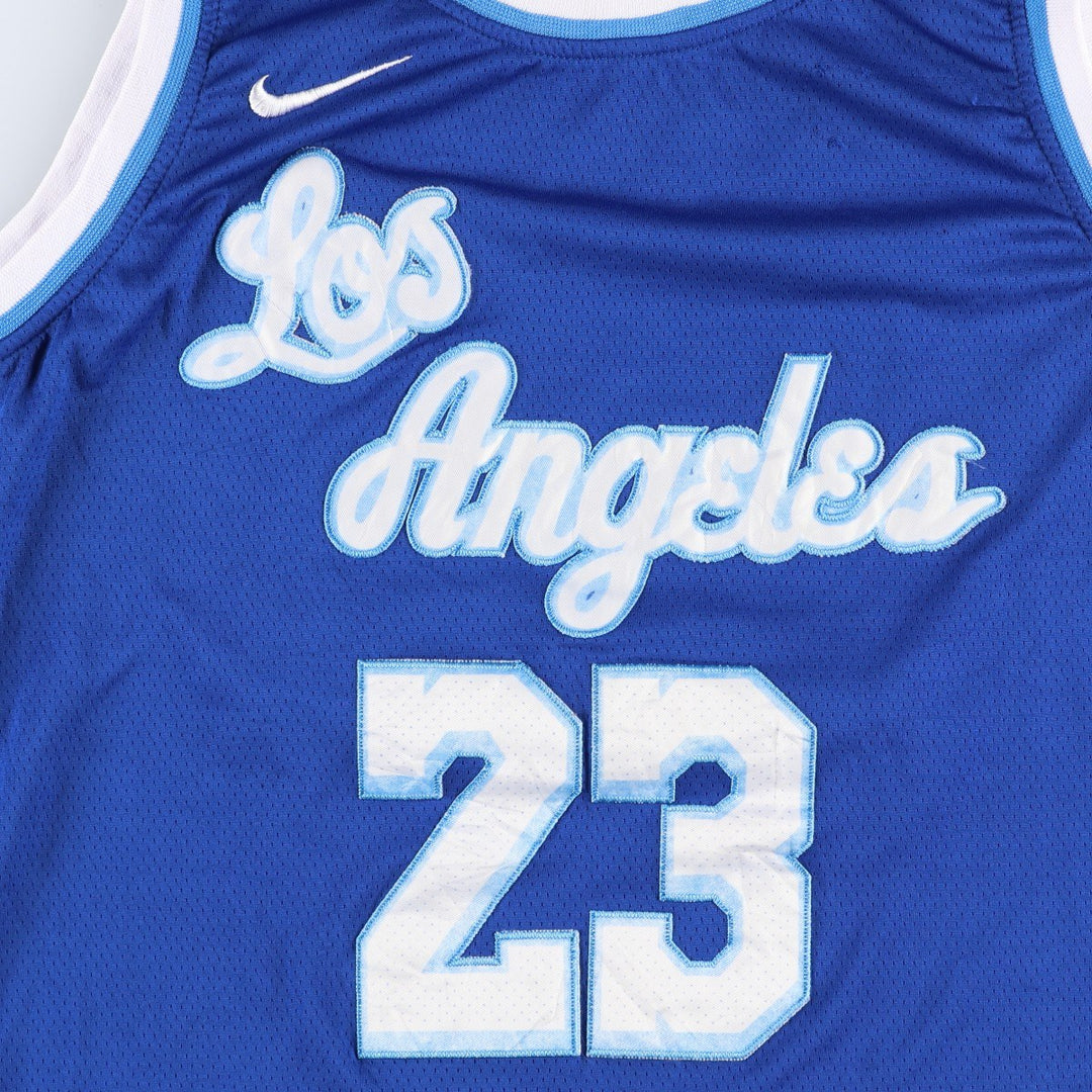 Nike NBA Los Angeles Lakers Mesh Game Shirt Replica Uniform (Men's Size L) unclear blue type Vintage Second Hand