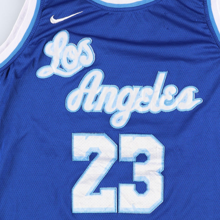 Nike NBA Los Angeles Lakers Mesh Game Shirt Replica Uniform (Men's Size L) unclear blue type Vintage Second Hand