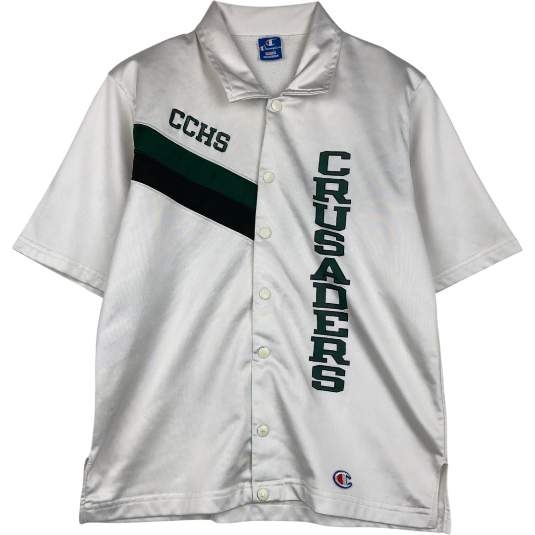 90'S Champion collared game shirt, made in USA, men's size M equivalent, vintage. polyester white type Vintage Second Hand