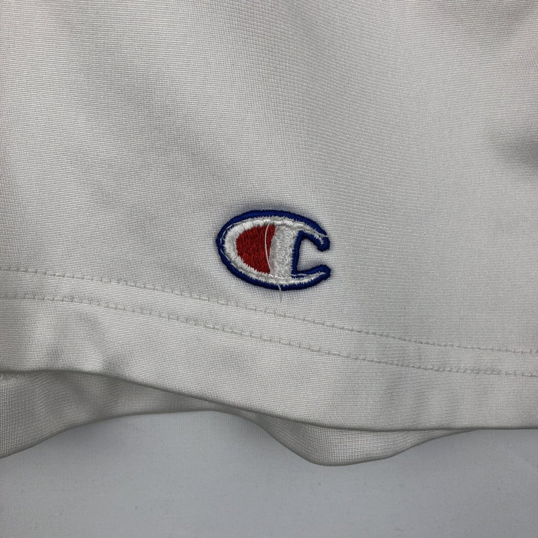 90'S Champion collared game shirt, made in USA, men's size M equivalent, vintage. polyester white type Vintage Second Hand