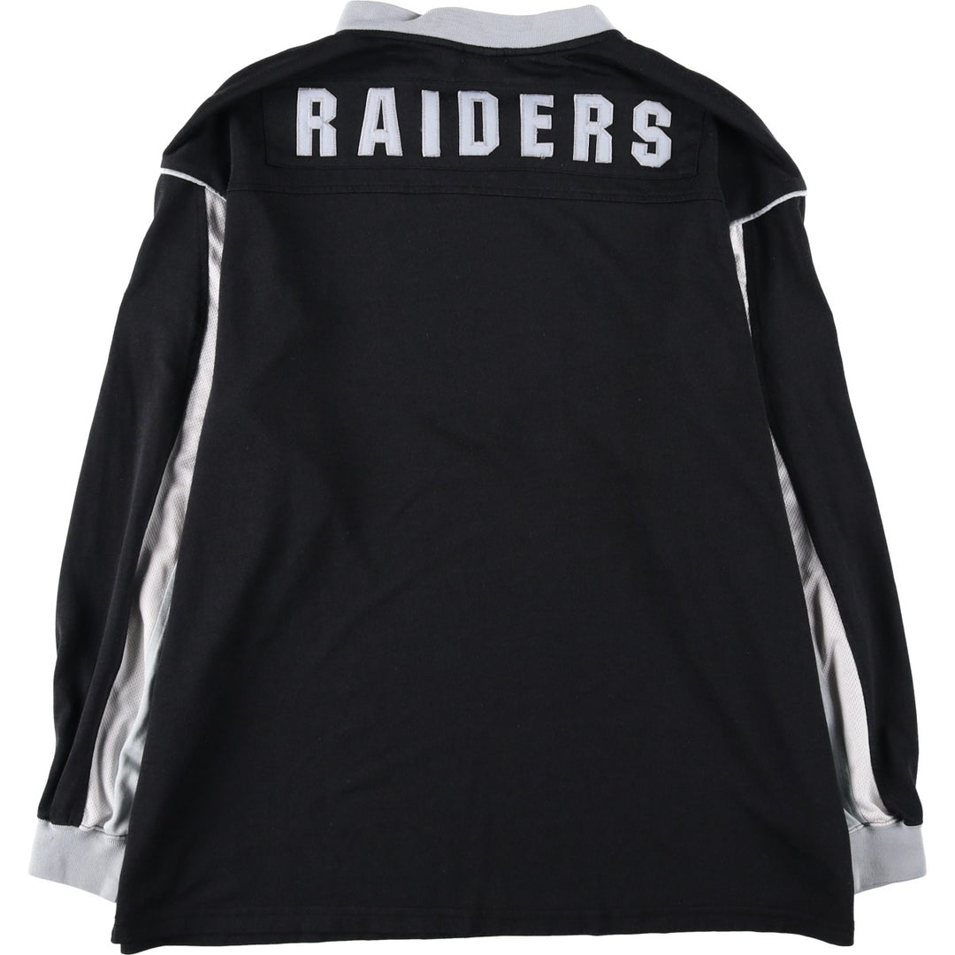 NFL Las Vegas Raiders V-neck Long-Sleeve Game Shirt Football Shirt Men's Size XL (approx.) polyester black type Vintage Second Hand