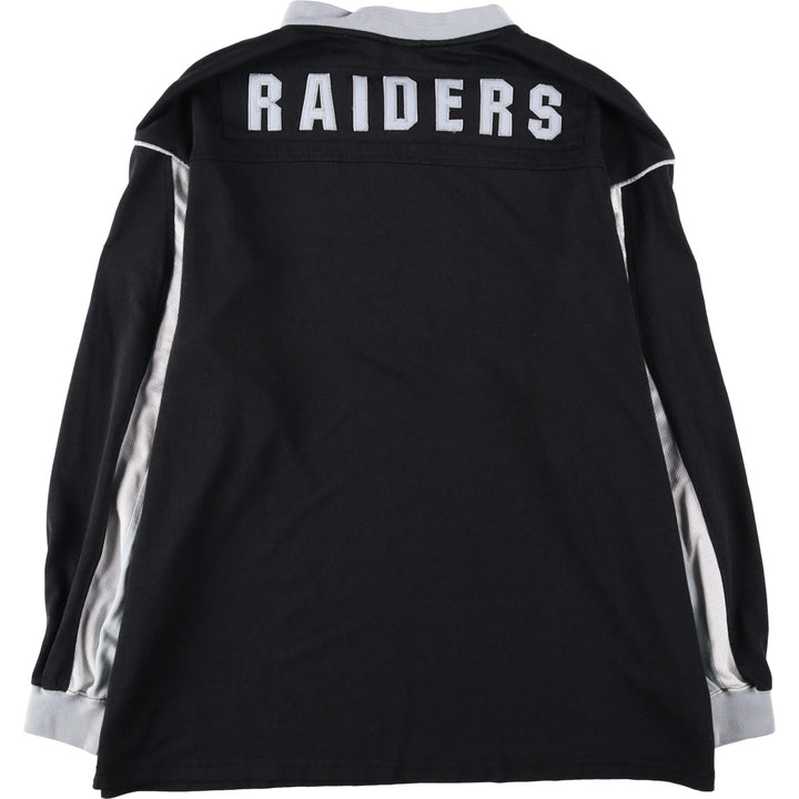 NFL Las Vegas Raiders V-neck Long-Sleeve Game Shirt Football Shirt Men's Size XL (approx.) polyester black type Vintage Second Hand