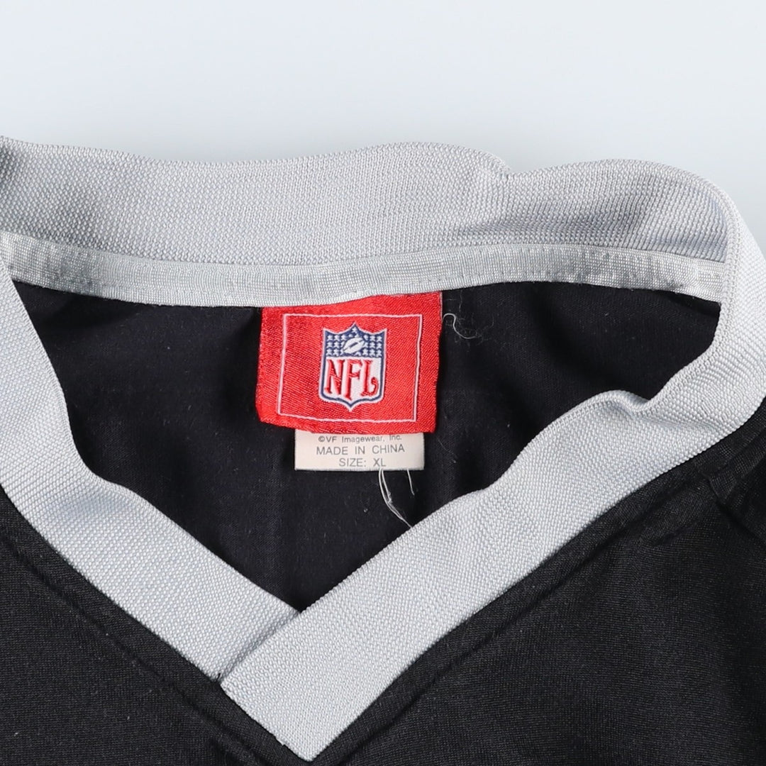 NFL Las Vegas Raiders V-neck Long-Sleeve Game Shirt Football Shirt Men's Size XL (approx.) polyester black type Vintage Second Hand