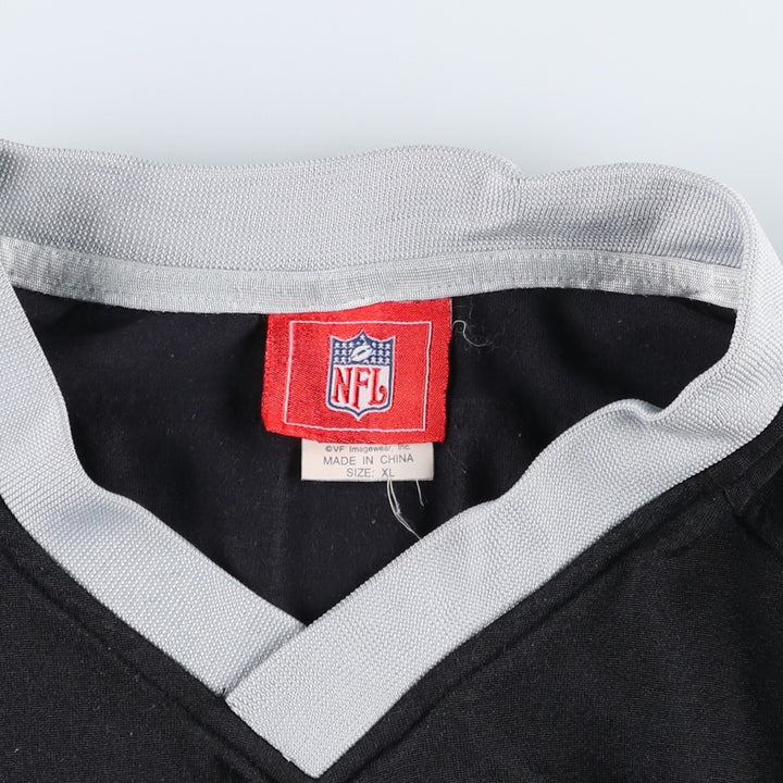 NFL Las Vegas Raiders V-neck Long-Sleeve Game Shirt Football Shirt Men's Size XL (approx.) polyester black type Vintage Second Hand
