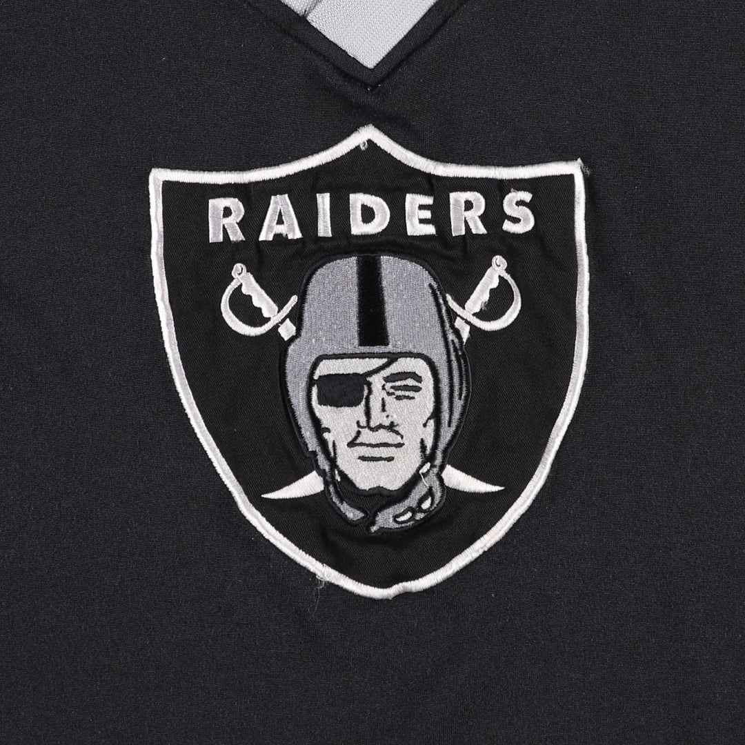 NFL Las Vegas Raiders V-neck Long-Sleeve Game Shirt Football Shirt Men's Size XL (approx.) polyester black type Vintage Second Hand