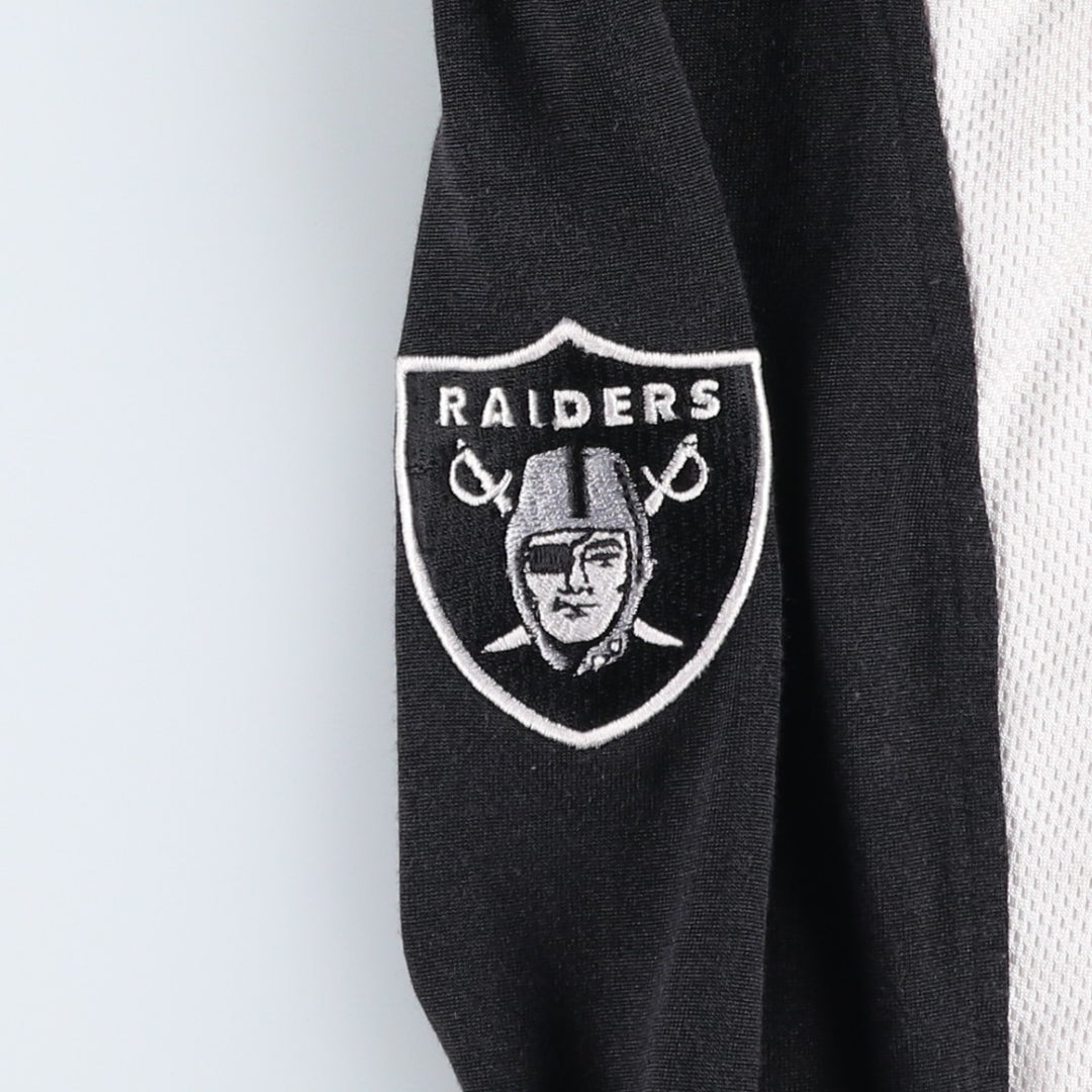 NFL Las Vegas Raiders V-neck Long-Sleeve Game Shirt Football Shirt Men's Size XL (approx.) polyester black type Vintage Second Hand