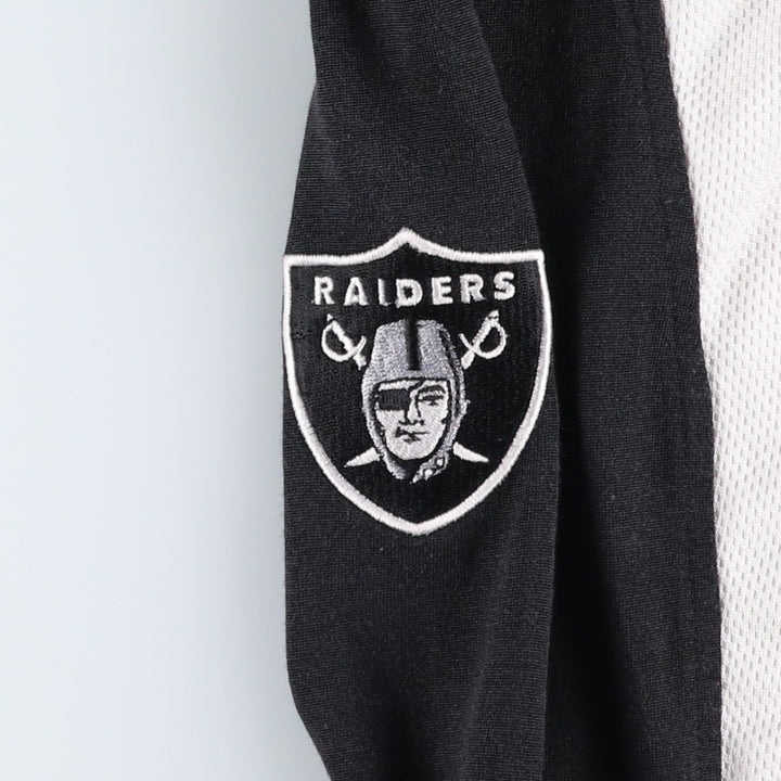 NFL Las Vegas Raiders V-neck Long-Sleeve Game Shirt Football Shirt Men's Size XL (approx.) polyester black type Vintage Second Hand