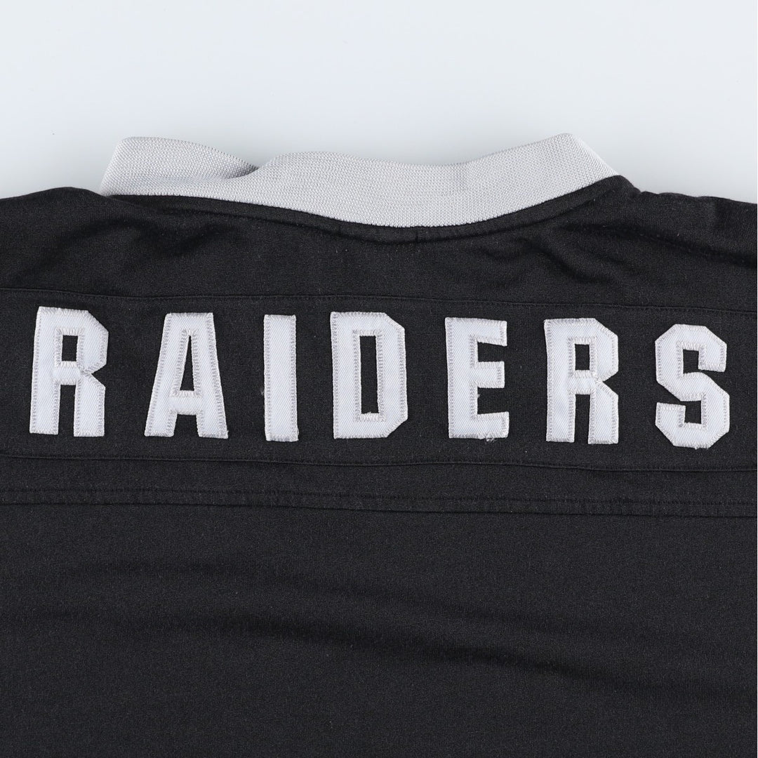 NFL Las Vegas Raiders V-neck Long-Sleeve Game Shirt Football Shirt Men's Size XL (approx.) polyester black type Vintage Second Hand