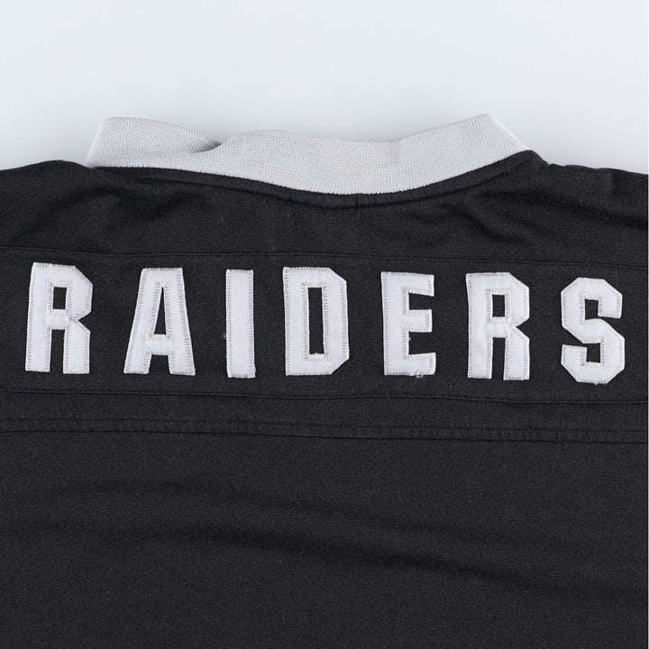 NFL Las Vegas Raiders V-neck Long-Sleeve Game Shirt Football Shirt Men's Size XL (approx.) polyester black type Vintage Second Hand