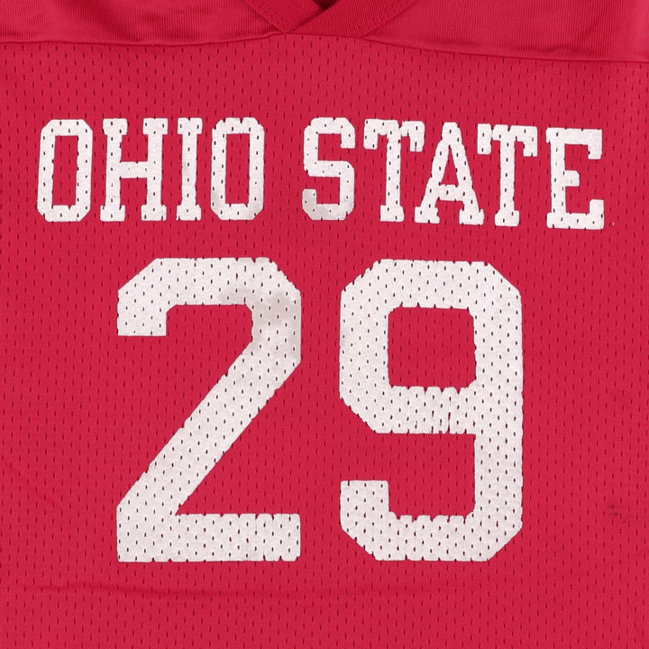 90'S Champion Ohio State University Game Shirt College Football Shirt Made in USA Men's Size M (approx.) Nylon red type Vintage Second Hand