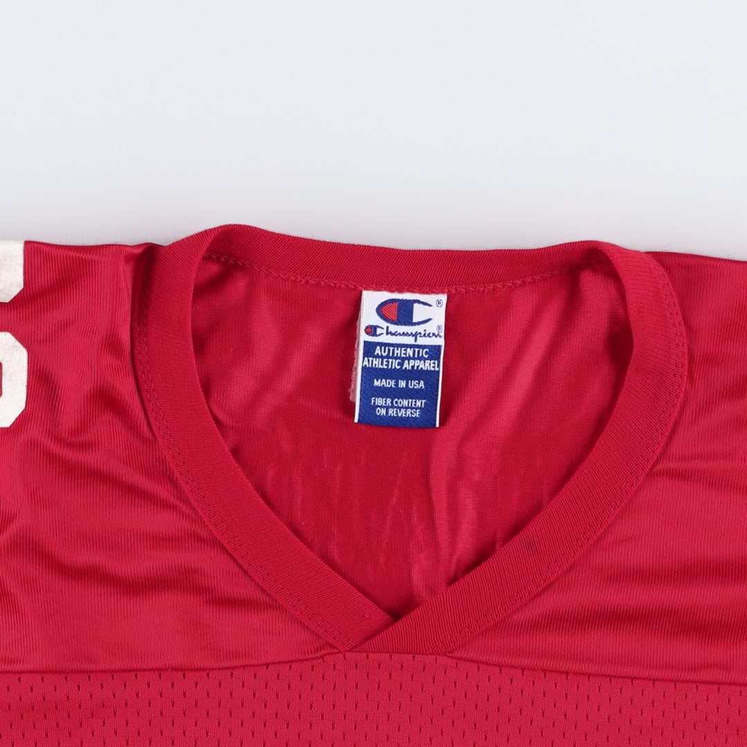 90'S Champion Ohio State University Game Shirt College Football Shirt Made in USA Men's Size M (approx.) Nylon red type Vintage Second Hand