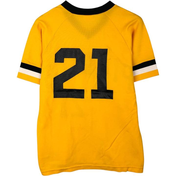 Sand-Knit MLB Pittsburgh Pirates V-Neck Game Shirt Baseball Shirt Made in USA Men's Size M unclear yellow type Vintage Second Hand