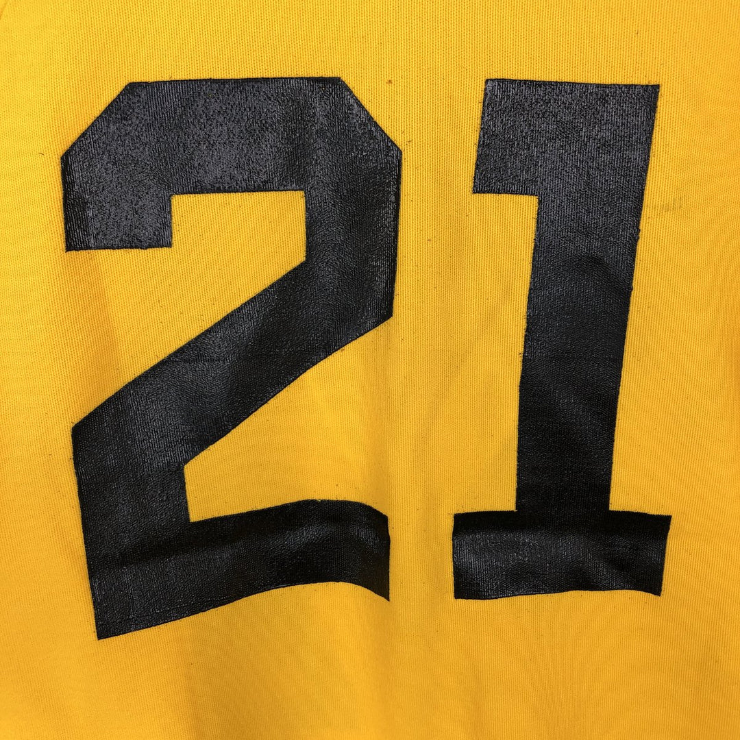 Sand-Knit MLB Pittsburgh Pirates V-Neck Game Shirt Baseball Shirt Made in USA Men's Size M unclear yellow type Vintage Second Hand