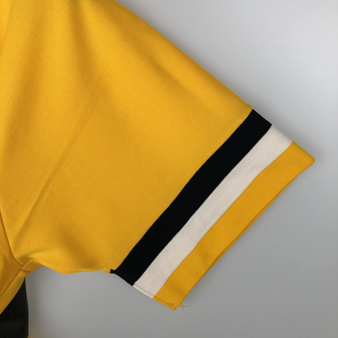Sand-Knit MLB Pittsburgh Pirates V-Neck Game Shirt Baseball Shirt Made in USA Men's Size M unclear yellow type Vintage Second Hand