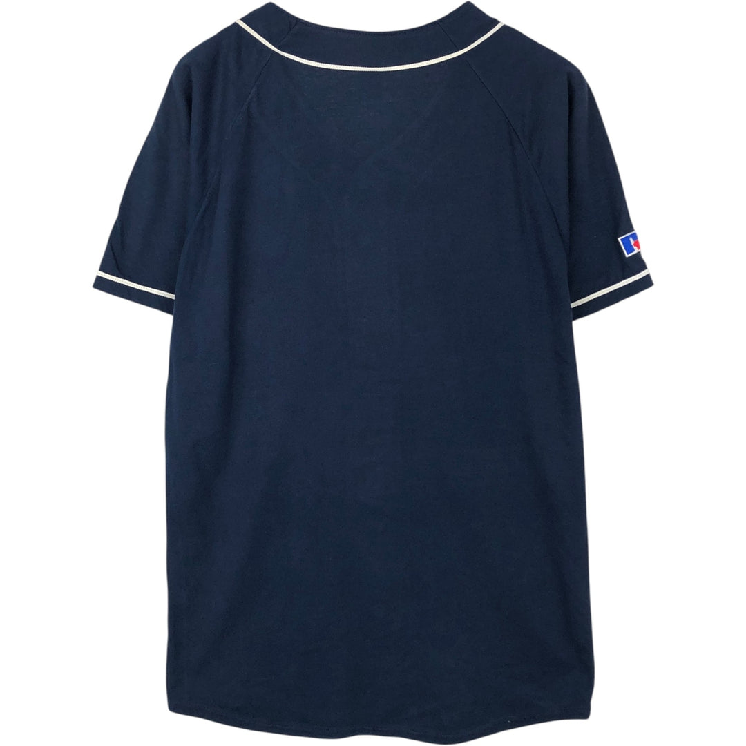 90'S Russell Nublend MLB San Diego Padres Game Shirt Baseball Shirt Men's Size M (approx.) cotton navy blue type Vintage Second Hand