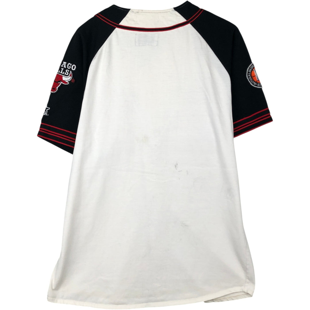 90'S Starter NBA Chicago Bulls Game Shirt Baseball Shirt Men's Size L (Equivalent) Vintage polyester white type Vintage Second Hand