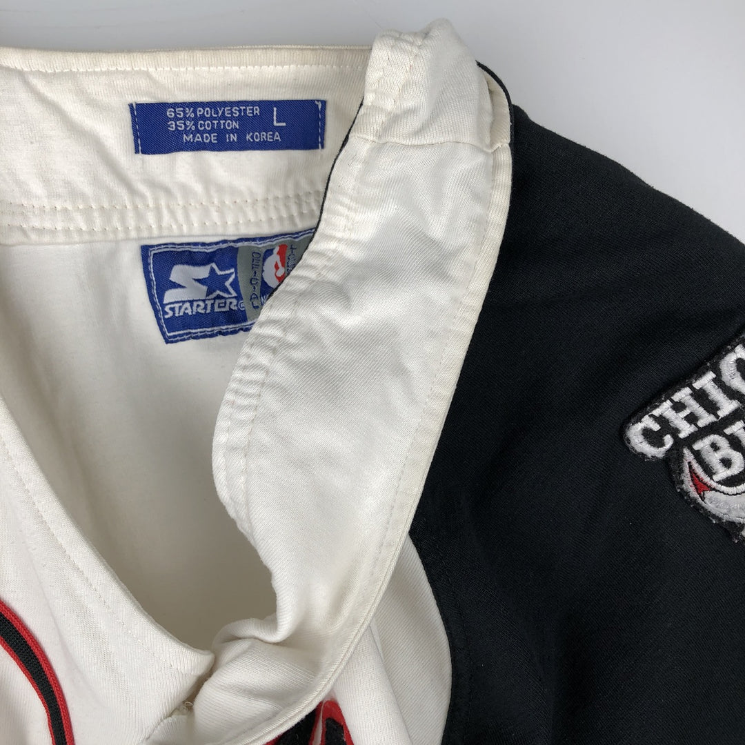 90'S Starter NBA Chicago Bulls Game Shirt Baseball Shirt Men's Size L (Equivalent) Vintage polyester white type Vintage Second Hand