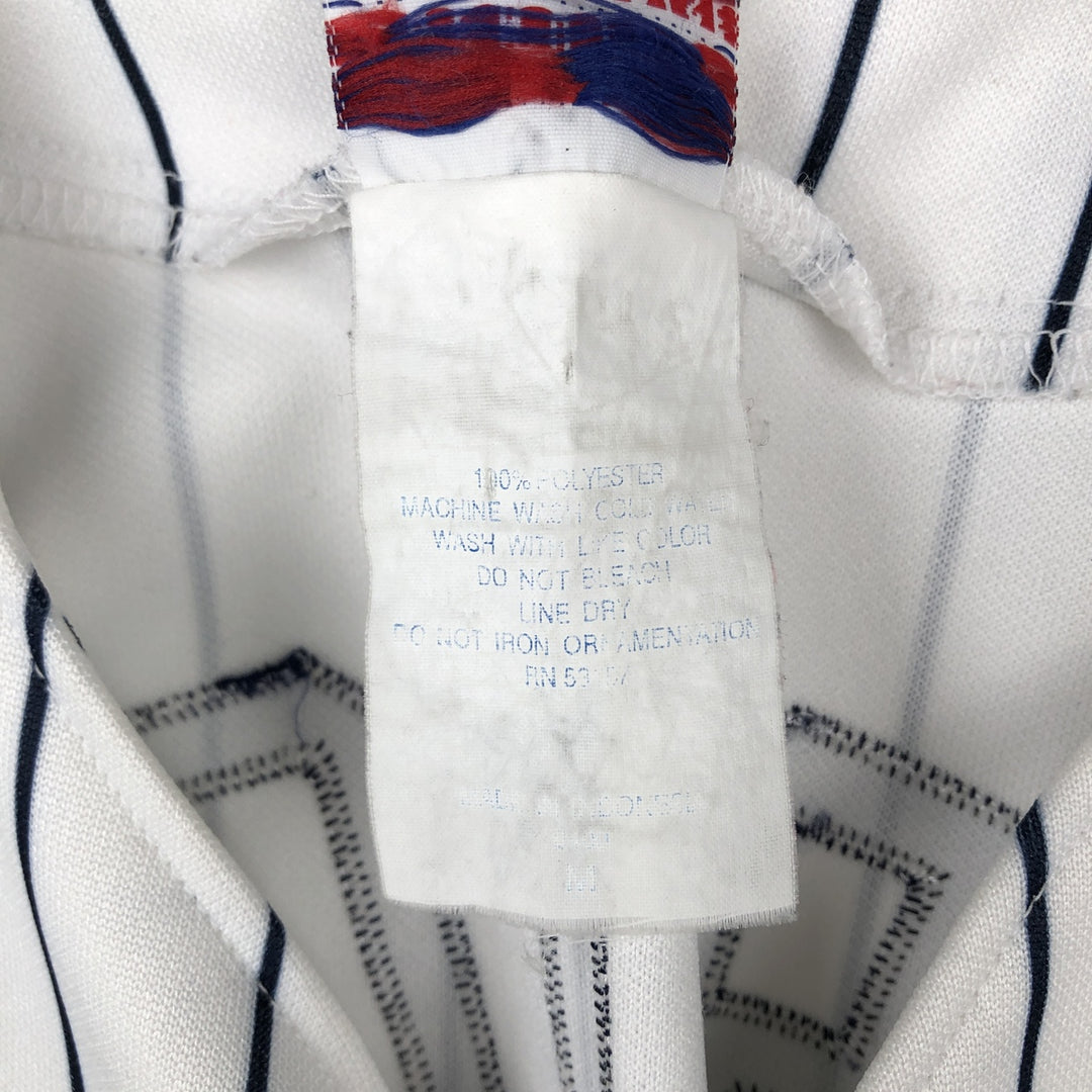 90s-00'S Majestic MLB New York Yankees Stripe Pattern Game Shirt Baseball Shirt Men's Size M (approx.) polyester white type Vintage Second Hand