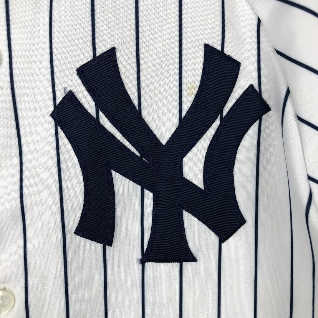90s-00'S Majestic MLB New York Yankees Stripe Pattern Game Shirt Baseball Shirt Men's Size M (approx.) polyester white type Vintage Second Hand