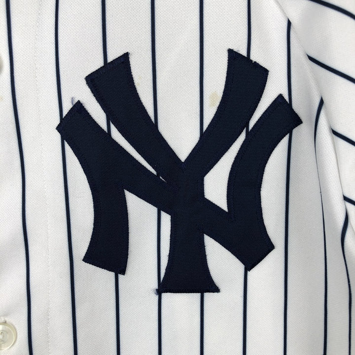 90s-00'S Majestic MLB New York Yankees Stripe Pattern Game Shirt Baseball Shirt Men's Size M (approx.) polyester white type Vintage Second Hand