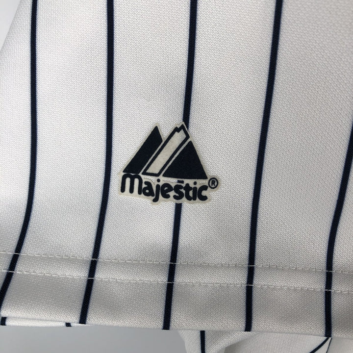 90s-00'S Majestic MLB New York Yankees Stripe Pattern Game Shirt Baseball Shirt Men's Size M (approx.) polyester white type Vintage Second Hand