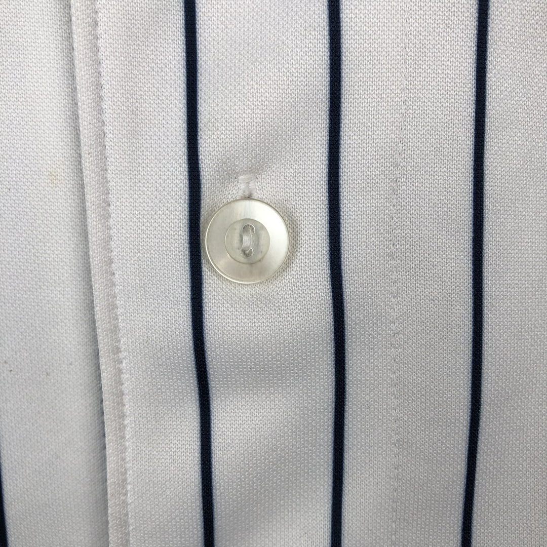 90s-00'S Majestic MLB New York Yankees Stripe Pattern Game Shirt Baseball Shirt Men's Size M (approx.) polyester white type Vintage Second Hand