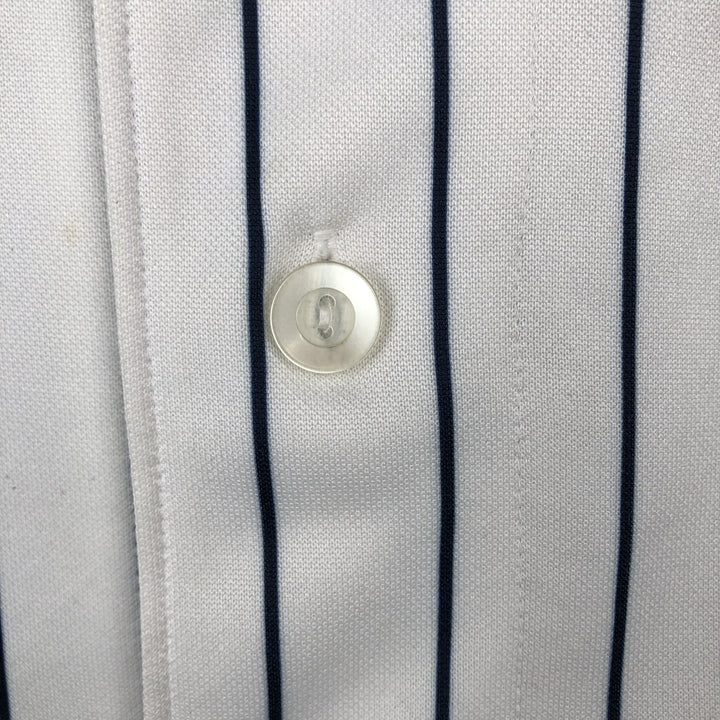 90s-00'S Majestic MLB New York Yankees Stripe Pattern Game Shirt Baseball Shirt Men's Size M (approx.) polyester white type Vintage Second Hand