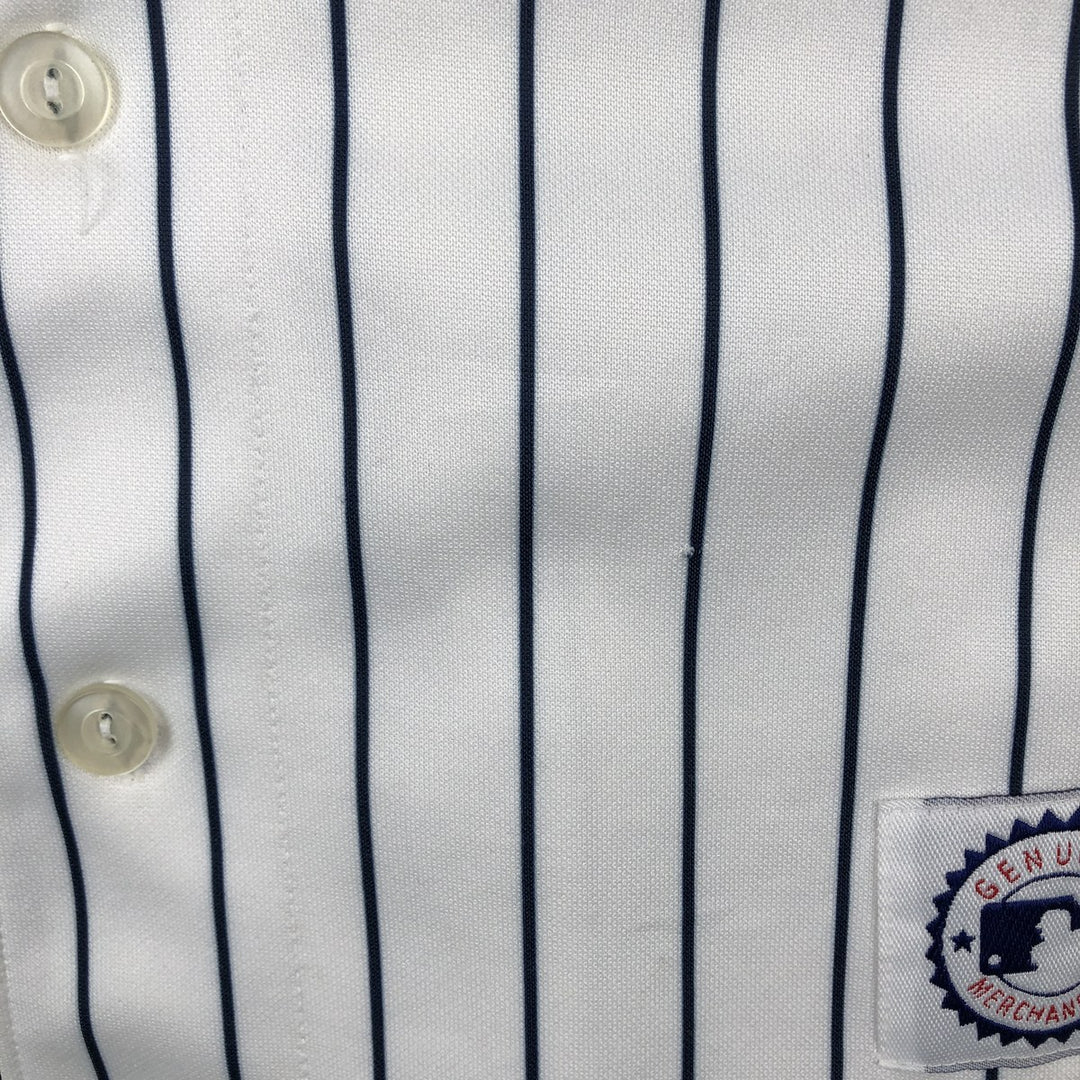 90s-00'S Majestic MLB New York Yankees Stripe Pattern Game Shirt Baseball Shirt Men's Size M (approx.) polyester white type Vintage Second Hand