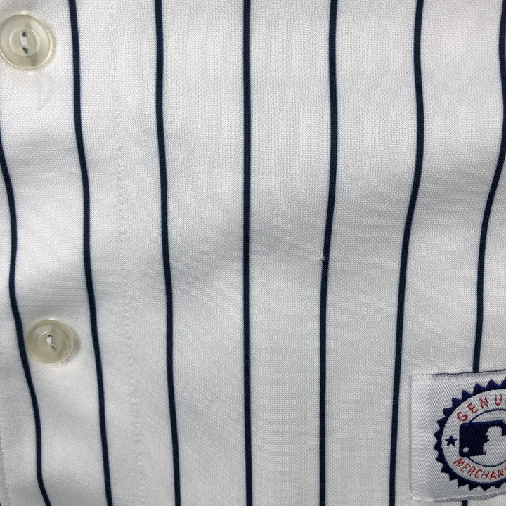 90s-00'S Majestic MLB New York Yankees Stripe Pattern Game Shirt Baseball Shirt Men's Size M (approx.) polyester white type Vintage Second Hand