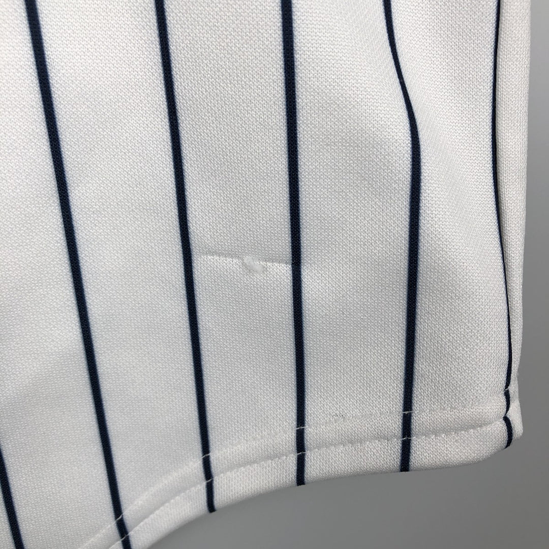 90s-00'S Majestic MLB New York Yankees Stripe Pattern Game Shirt Baseball Shirt Men's Size M (approx.) polyester white type Vintage Second Hand