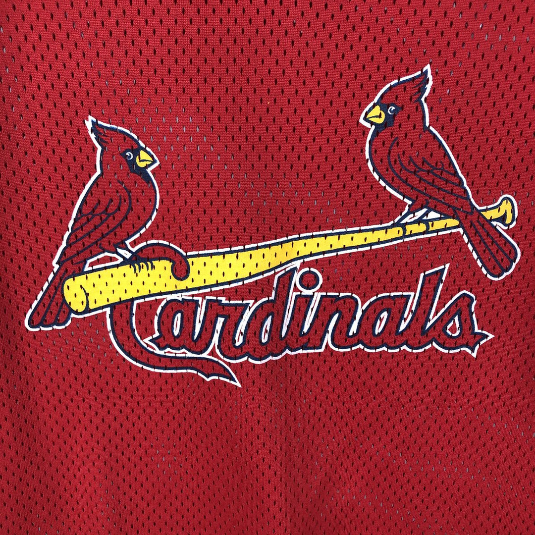 SMASH Athletics MLB St. Louis Cardinals Henley Neck Mesh Game Shirt Baseball Shirt Men's Size L (approx.) Nylon red type Vintage Second Hand