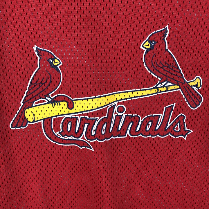 SMASH Athletics MLB St. Louis Cardinals Henley Neck Mesh Game Shirt Baseball Shirt Men's Size L (approx.) Nylon red type Vintage Second Hand