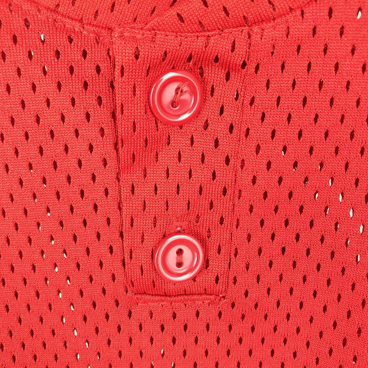 SMASH Athletics MLB St. Louis Cardinals Henley Neck Mesh Game Shirt Baseball Shirt Men's Size L (approx.) Nylon red type Vintage Second Hand