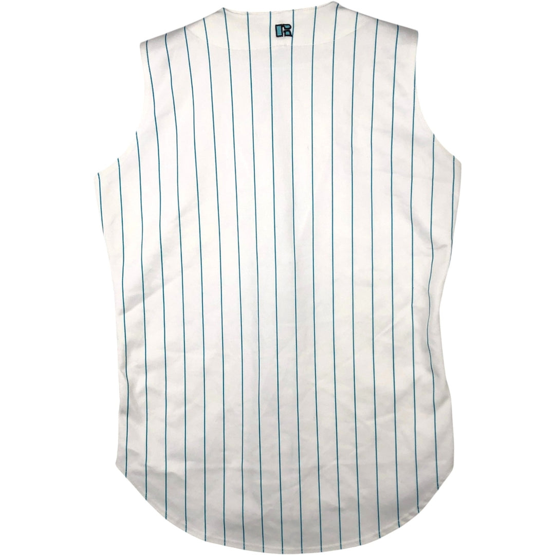 80s-90'S Russell MLB Florida Marlins Stripe Pattern Sleeveless Game Shirt Baseball Shirt Men's Size S (approx.) polyester white type Vintage Second Hand