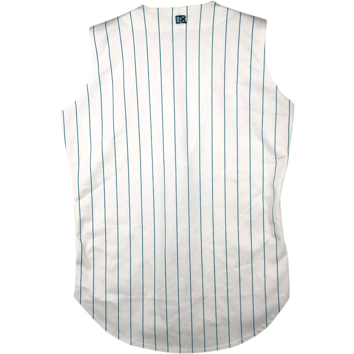 80s-90'S Russell MLB Florida Marlins Stripe Pattern Sleeveless Game Shirt Baseball Shirt Men's Size S (approx.) polyester white type Vintage Second Hand