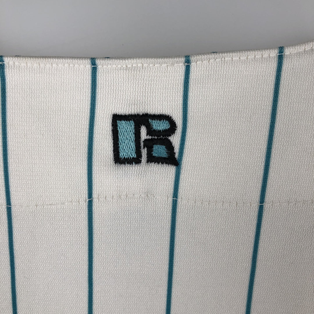 80s-90'S Russell MLB Florida Marlins Stripe Pattern Sleeveless Game Shirt Baseball Shirt Men's Size S (approx.) polyester white type Vintage Second Hand
