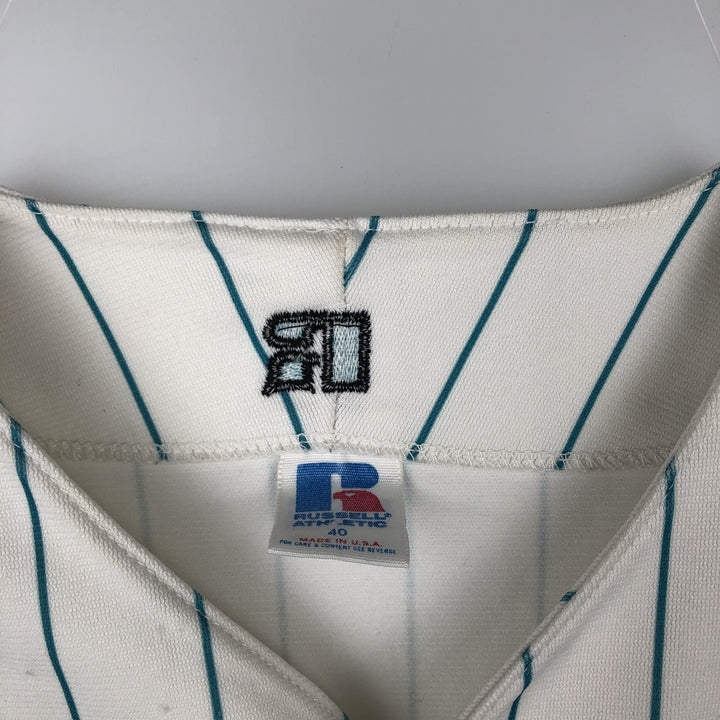 80s-90'S Russell MLB Florida Marlins Stripe Pattern Sleeveless Game Shirt Baseball Shirt Men's Size S (approx.) polyester white type Vintage Second Hand
