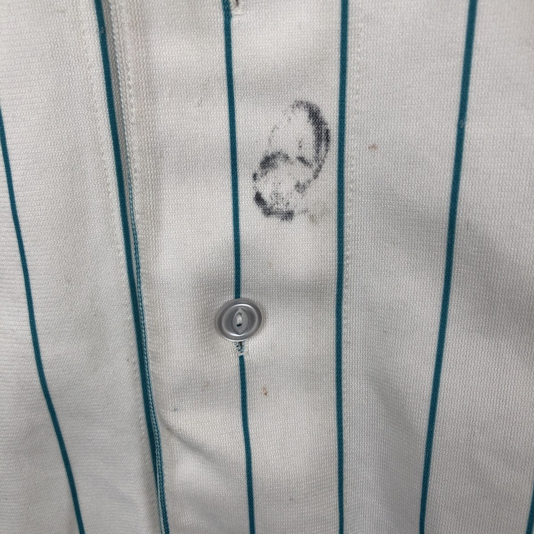 80s-90'S Russell MLB Florida Marlins Stripe Pattern Sleeveless Game Shirt Baseball Shirt Men's Size S (approx.) polyester white type Vintage Second Hand