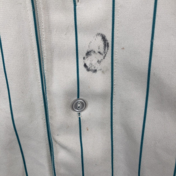 80s-90'S Russell MLB Florida Marlins Stripe Pattern Sleeveless Game Shirt Baseball Shirt Men's Size S (approx.) polyester white type Vintage Second Hand