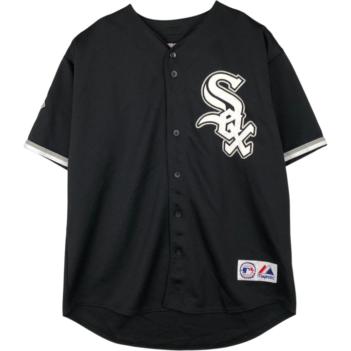 Majestic MLB CHICAGO WHITE SOX Game Shirt Baseball Shirt Men's XL (approx.) unclear black type Vintage Second Hand