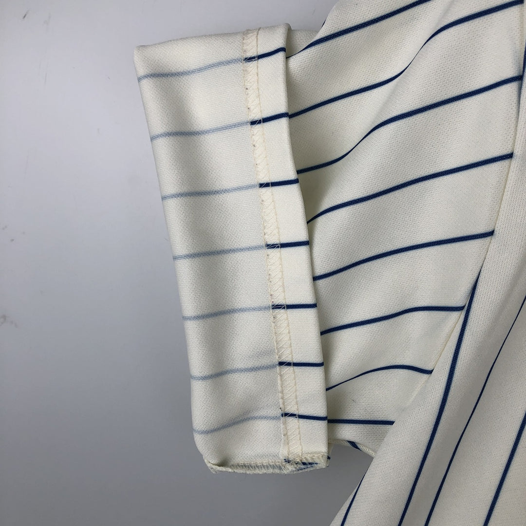 Majestic MLB NEW YORK METS Stripe Pattern Game Shirt Baseball Shirt Made in USA Men's Size S polyester white type Vintage Second Hand
