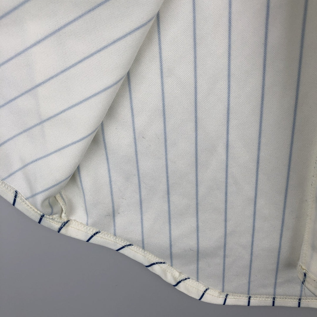 Majestic MLB NEW YORK METS Stripe Pattern Game Shirt Baseball Shirt Made in USA Men's Size S polyester white type Vintage Second Hand
