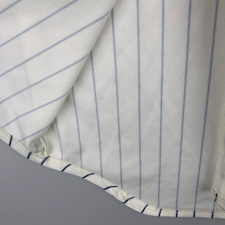 Majestic MLB NEW YORK METS Stripe Pattern Game Shirt Baseball Shirt Made in USA Men's Size S polyester white type Vintage Second Hand