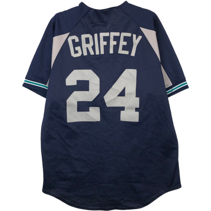 90'S Majestic MLB Seattle Mariners Mesh Game Shirt Baseball Shirt Made in USA Men's Size M (approx.) polyester navy blue type Vintage Second Hand