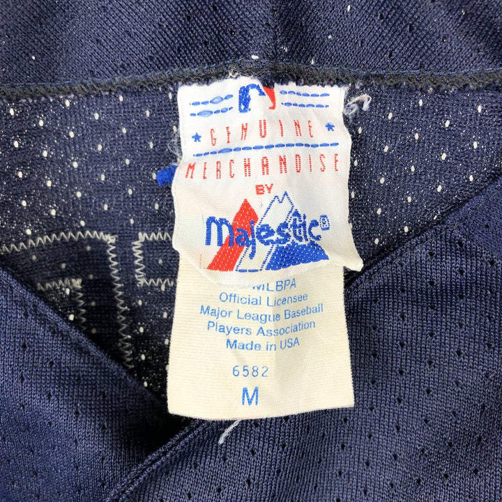 90'S Majestic MLB Seattle Mariners Mesh Game Shirt Baseball Shirt Made in USA Men's Size M (approx.) polyester navy blue type Vintage Second Hand