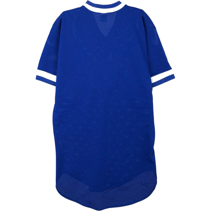 90'S Russell MLB Chicago Cubs V-neck Mesh Baseball T-Shirt, Made in USA, Men's Size M (approx.) Nylon blue type Vintage Second Hand